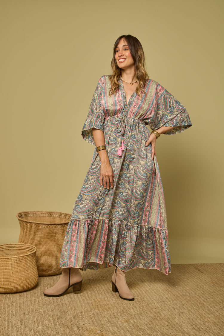 Vestido seda Gipsiana