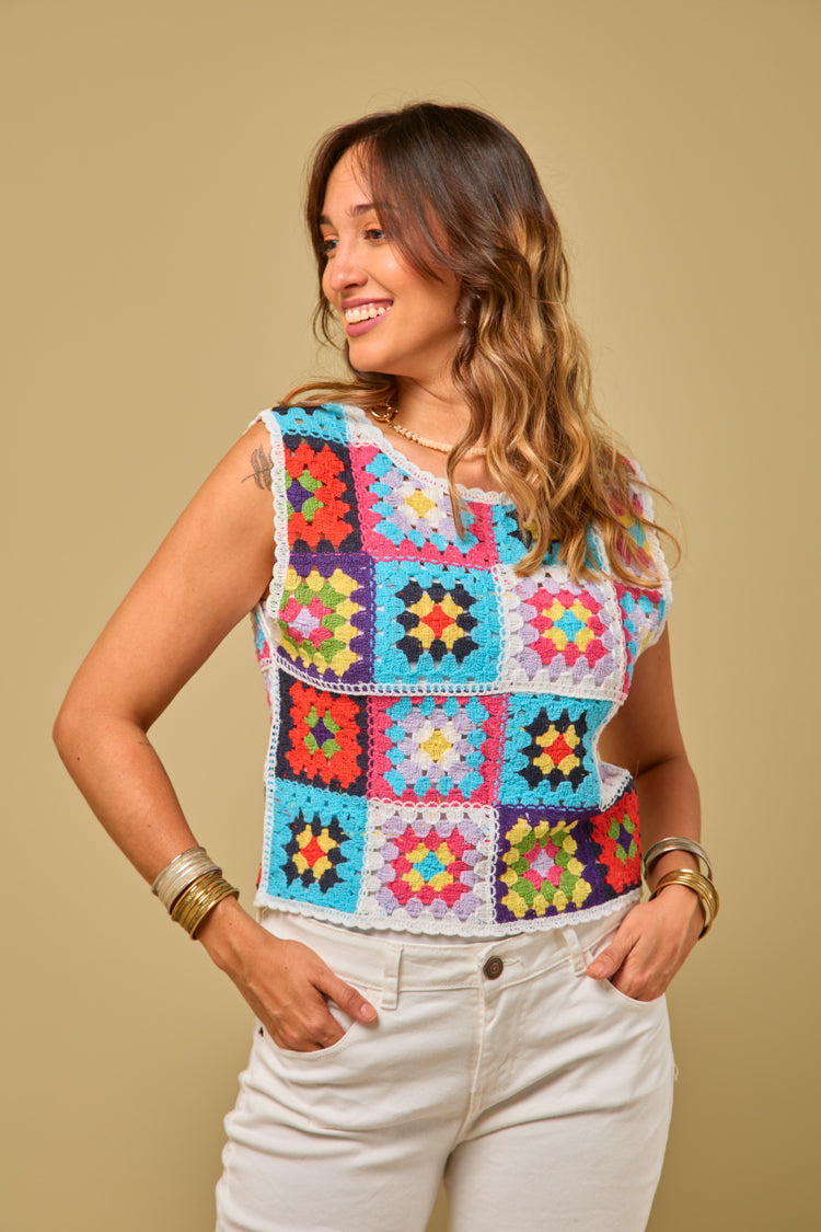 Blusa crochet Colores