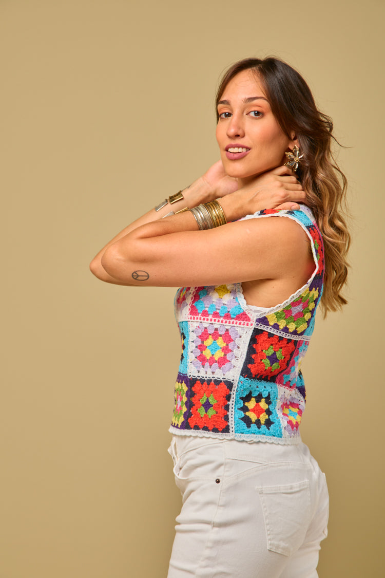 Blusa crochet Colores