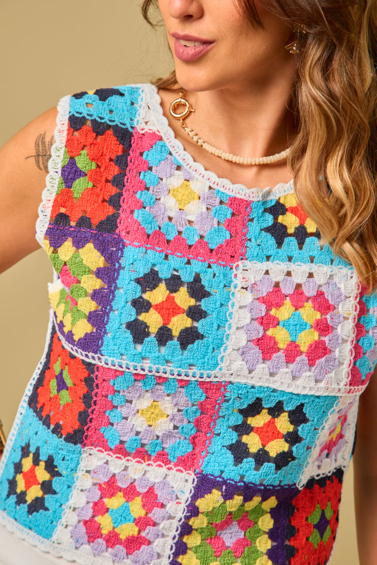 Blusa crochet Colores